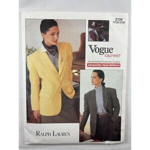 Vogue Career Ralph Lauren 2134 Jacket (Menswear Style) Sz: 6-8-10 Uncut